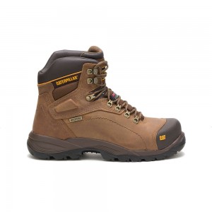 Botas Caterpillar Diagnostic Hi Waterproof Thinsulate Steel Toe Hombre Beige Oscuro | 2189-NQMAX