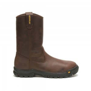 Botas Caterpillar Drawbar Steel Toe Hombre Marrones | 7264-SDEWG