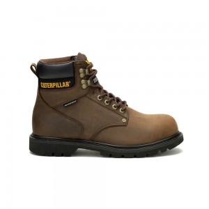 Botas Caterpillar Second Shift Waterproof Steel Toe Hombre Marrones Oscuro | 2534-TBAKD