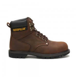 Botas Caterpillar steel toe, comfortable, safety Hombre Marrones Oscuro | 5064-VWTFQ