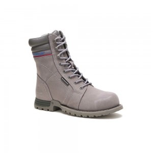 Botas Seguridad Caterpillar Echo Waterproof Steel Toe Mujer Gris | 2435-XILMW