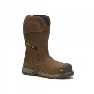 Botas Seguridad Caterpillar Excavator Superlite Pull-On Waterproof Carbon Composite Toe Hombre Negras | 7021-FJDBR