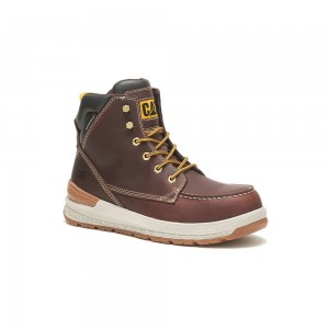 Botas Seguridad Caterpillar Impact Waterproof Carbon Composite Toe Hombre Marrones | 9276-TQXHD