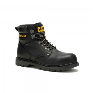 Botas Seguridad Caterpillar Second Shift Waterproof Steel Toe Hombre Negras | 7615-VNCUE