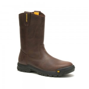 Botas de Trabajo Caterpillar Drawbar Pull-On Hombre Marrones | 2196-UYKSH