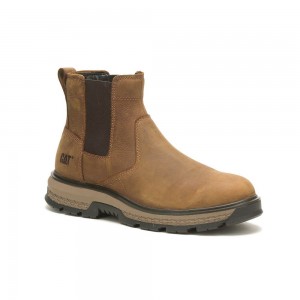 Botas de Trabajo Caterpillar Exposition Chelsea Hombre Marrones | 8516-ALZKG