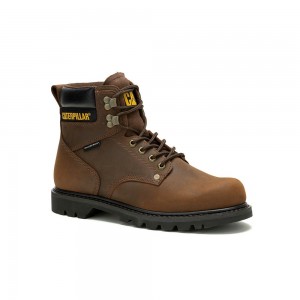 Botas de Trabajo Caterpillar Second Shift Waterproof Hombre Marrones Oscuro | 1208-XYDWN