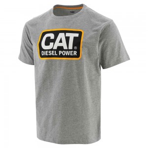 Camiseta Caterpillar Diesel Power Hombre Gris | 8695-DPOIY