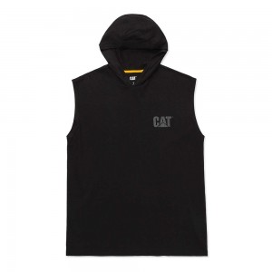 Camiseta Caterpillar Hooded Sleeveless Hombre Negras | 9284-MXASW