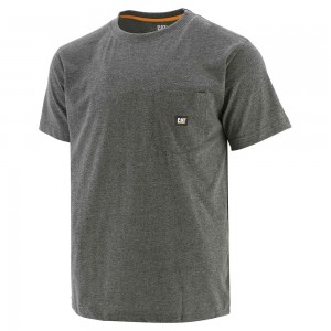 Camiseta Caterpillar Industry Leader Short Sleeve Pocket Hombre Gris Oscuro | 2843-XNAQE