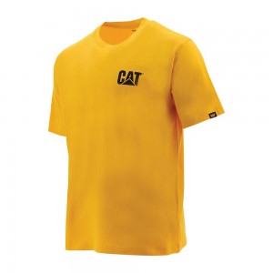 Camiseta Caterpillar Trademark Hombre Amarillo | 5687-SGLVA