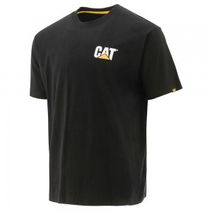 Camiseta Caterpillar Trademark Hombre Negras | 1875-BORJU