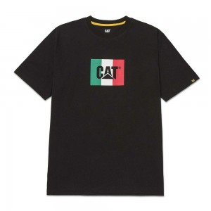 Camiseta Caterpillar Trademark Logo Hombre Negras | 5148-UWXKQ
