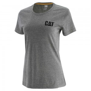 Camiseta Caterpillar Trademark Mujer Gris | 7460-YJABS