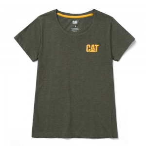 Camiseta Caterpillar Trademark Mujer Negras | 5704-GTHVP