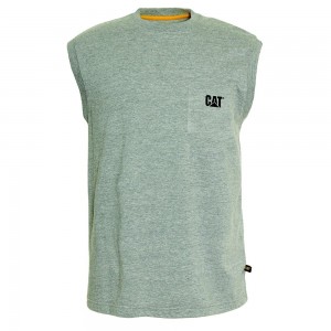 Camiseta Caterpillar Trademark Sleeveless Pocket Hombre Gris | 0264-QGERT