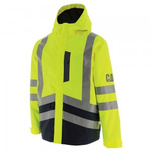 Chaquetas Caterpillar Hi-Vis Rain Hombre Amarillo | 8592-YPLWI
