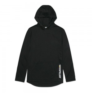 Sudadera con Capucha Caterpillar Coolmax Lightweight Pullover Hombre Negras | 6439-NLTAY