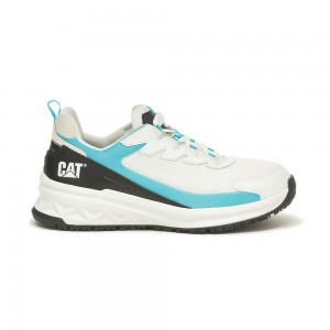 Zapatos Seguridad Caterpillar Streamline Runner Carbon Composite Toe Mujer Blancas Azules | 1835-TKOCF