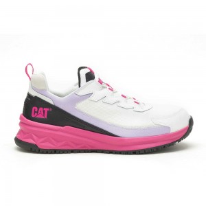 Zapatos Seguridad Caterpillar Streamline Runner Carbon Composite Toe Mujer Blancas Negras | 7264-QRNWU