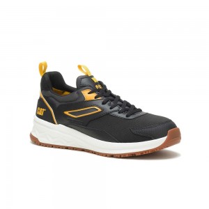 Zapatos de Trabajo Caterpillar Streamline Runner Carbon Composite Toe Hombre Negras Amarillo | 4082-KELMS