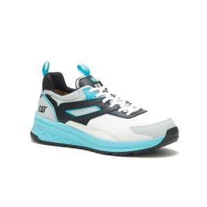 Zapatos de Trabajo Caterpillar Streamline Runner Carbon Hombre Blancas Azules | 0132-LZPOC